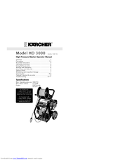 Kärcher HD 3000 Operator's Manual