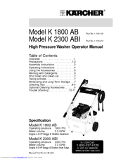 Kärcher K 1800 AB Operator's Manual