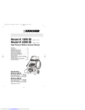 Kärcher G 1800 K Operator's Manual
