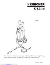 Kärcher K 5.93 Operator's Manual