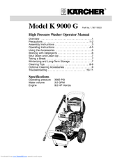 Kärcher K9000G Operator's Manual