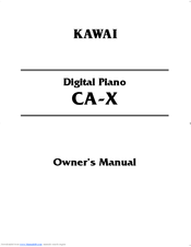 Kawai CA-X Owner's Manual