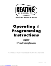 Keating Of Chicago 8 Product Cooking Controller IM-2000 Operating & Programming Manual
