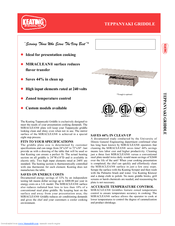 Keating Of Chicago Teppanyaki Teppanyaki Griddle Specification Sheet