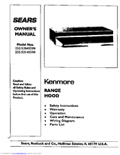 Kenmore 233.5204559 Parts List