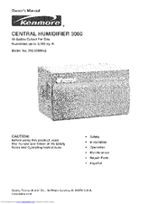Kenmore CENTRAL HUMIDIFIER 303.9380612 Owner's Manual