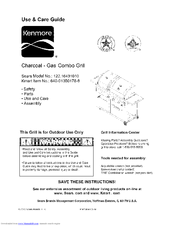Kenmore 122.1643101 Use And Care Manual