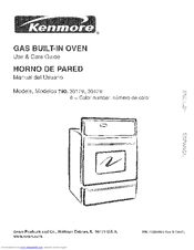 Kenmore 790. 3017 Use And Care Manual