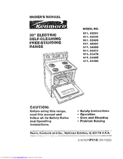 Kenmore 911.92391 Owner's Manual