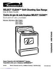 Kenmore Select Clean 665.75837 Use And Care Manual