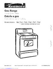 Kenmore 7748 - 30 in. Gas Range Use & Care Manual
