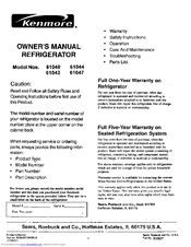Kenmore 61047 Owner's Manual
