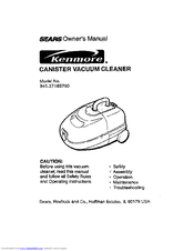 Kenmore 346.2718579 Owner's Manual