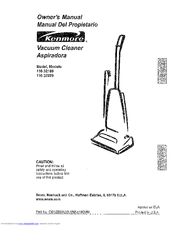 Kenmore VACUUM CLEANER 116.32189 Owner's Manual