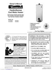 Kenmore HydroSense 153.33453 Owner's Manual