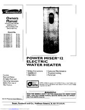 Kenmore Power Miser 12 153.320392 HT Owner's Manual