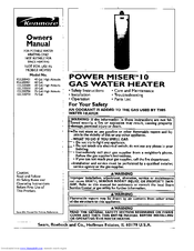 Kenmore POWER MISER 10 153.330501 Owner's Manual