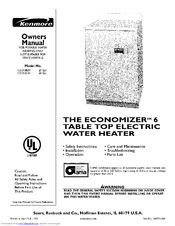 Kenmore THE ECONOMIZER 153.318131 Owner's Manual