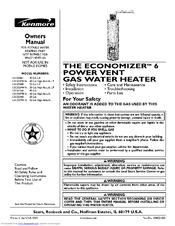 Kenmore THE ECONOMIZER 153.332990HA Owner's Manual