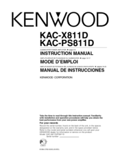 Kenwood KAC-X811D Instruction Manual