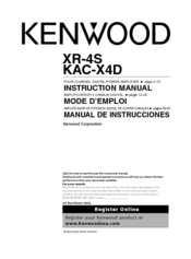 Kenwood XR-4S - 1200W Reference Fit Digital Power Amplifier Instruction Manual
