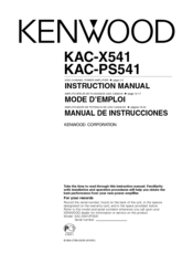 Kenwood KAC-PS541 Instruction Manual