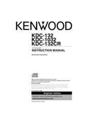 Kenwood 1032 - KDC Radio / CD Player Instruction Manual