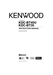 Kenwood KDC-BT30 Instruction Manual