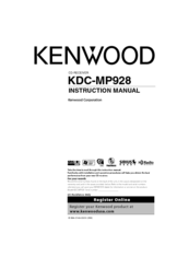 Kenwood MP928 - CD Player With MP3 WMA Instruction Manual