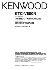 Kenwood KTC-V800N Instruction Manual