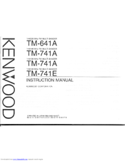 Kenwood TM-741E Instruction Manual