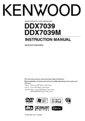 Kenwood DDX7039M Instruction Manual