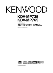 Kenwood KDV-MP765 Instruction Manual