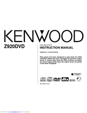 Kenwood Z920DVD Instruction Manual