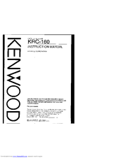 Kenwood KRC-160 Instruction Manual