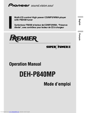 Pioneer DEH-P840MP Operation Manual