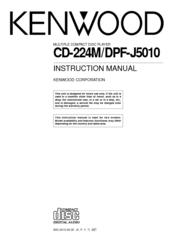 Kenwood DPF-J5010 Instruction Manual