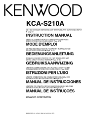 Kenwood KCA-S210A Instruction Manual
