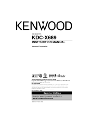 Kenwood KDC-X689 Instruction Manual