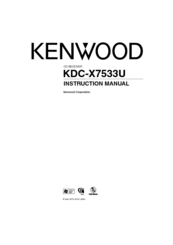 Kenwood KDC-X7533U Instruction Manual