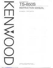Kenwood TS-850S Instruction Manual