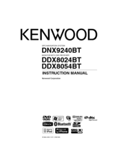 Kenwood DDX8054BT Instruction Manual