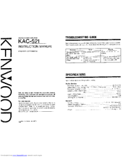 Kenwood KAC-521 Instruction Manual