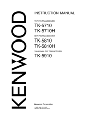 Kenwood UHF P25 Transceiver TK-5810 Instruction Manual
