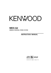 Kenwood MDX-G2 Instruction Manual