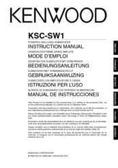Kenwood KSC-SW1 Instruction Manual
