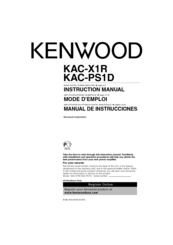 Kenwood KAC-X1R - eXcelon Amplifier Instruction Manual