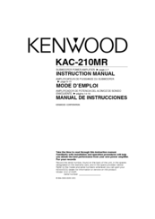 Kenwood KAC-210MR Instruction Manual