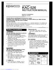 Kenwood KAC-526 Instruction Manual