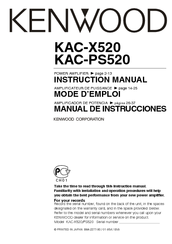 Kenwood KAC-X520 Instruction Manual